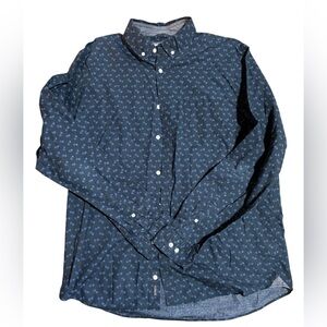 Express Men’s Navy Floral Button-Down Shirt Size XL